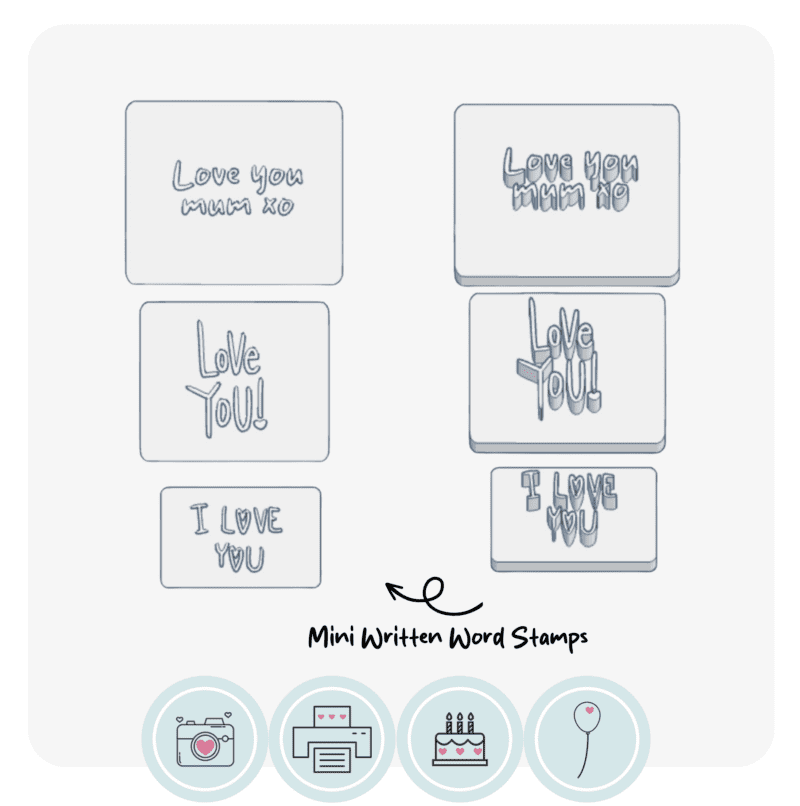 Written Words Of Love | Fondant Cookie Stamps